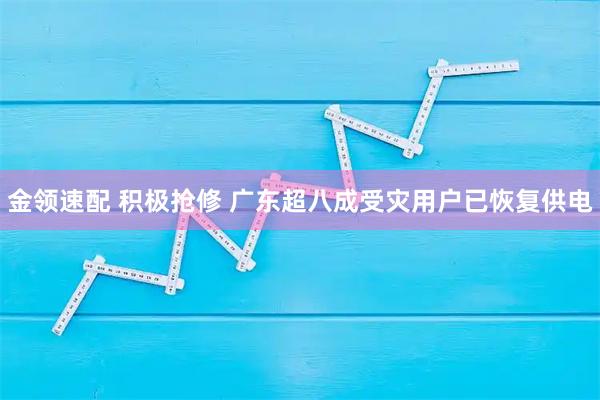 金领速配 积极抢修 广东超八成受灾用户已恢复供电